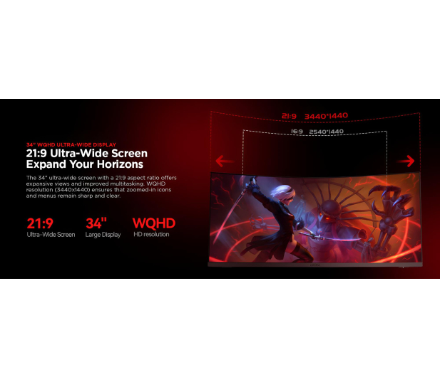 KOORUI G3441VC VA Curved 180 Hz 1ms - 1365787 - zdjęcie 12